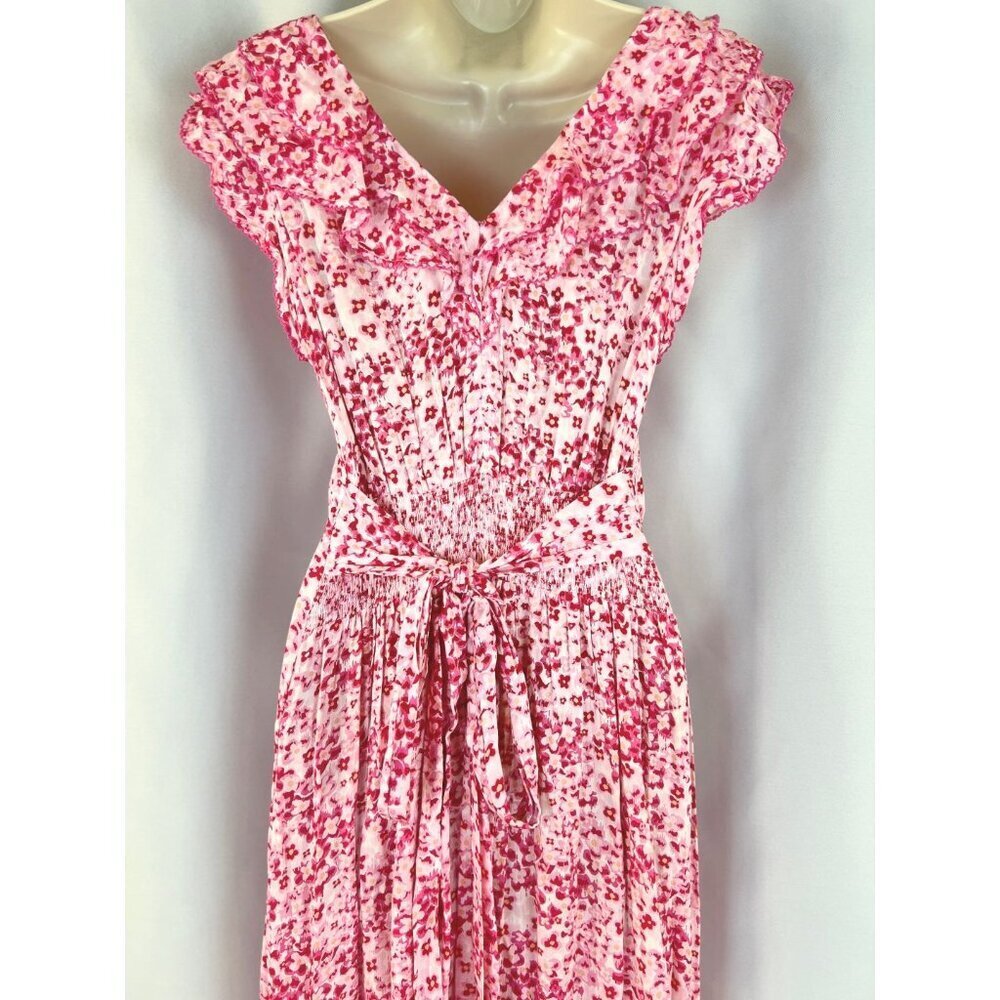 POUPETTE ST BARTH Della Long Dress Pink Floral Maxi $390 - Picture 8 of 13